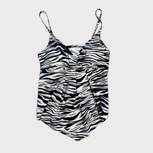 Into the Bleu Handkerchief Tankini Wild Tiger Blue White M